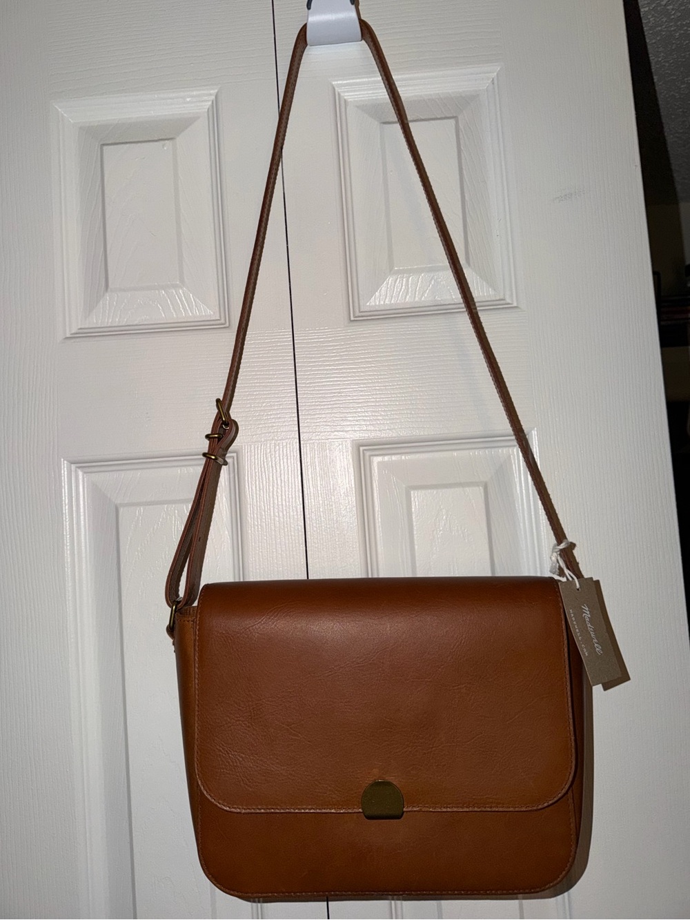 Madewell The Abroad Leather Shoulder Crossbody Bag Dark Toffee NWT - Picture 2 of 7